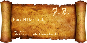 Fon Nikolett névjegykártya